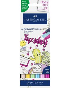 Faber-Castell Marker Goldfaber Sketch Dual Marker 6er Etui Kawaii