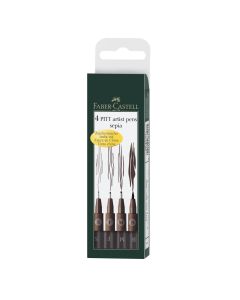 Faber-Castell Tuschestift PITT artist pen 4er Etui sepia dunkel 175