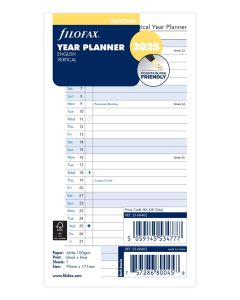 Filofax Personal Kalendereinlage 2025 Jahresplan Leporello Weiß englisch