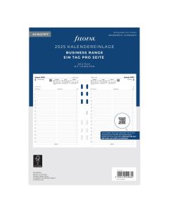 Filofax A5 Kalendereinlage 2025 1 Tag auf 1 Seite deutsch Multifit-Lochung