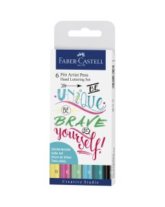 Faber-Castell Tuschestift PITT artist pen Handlettering Set 6 St./Pack. Pastell