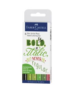 Faber-Castell Tuschestift PITT artist pen Handlettering Set 6 St./Pack. Grüntöne