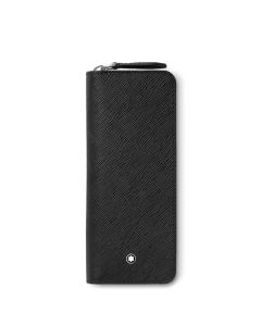 Montblanc Sartorial Etui für zwei Schreibgeräte mit Reißverschluss schwarz