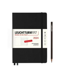 Leuchtturm1917 Kalender & Notizbuch 1 Woche auf 1 Seite 2025 Medium A5 Hardcover, liniert