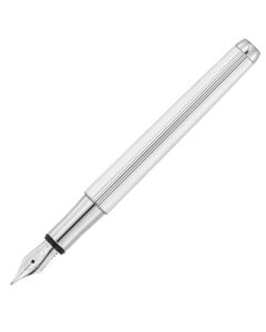 Waldmann Füllhalter Liberty Guillochiertes Nadelstreifen-Dekor silber M