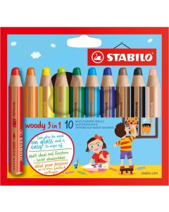STABILO Aquarellfarbstift WOODY 10er Etui