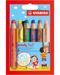 STABILO Aquarellfarbstift WOODY im 6er Etui