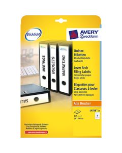 Avery Zweckform Ordneretikett 38x297 L4758-25 lang ws 125St 25Blatt