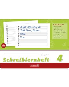 Brunnen Schreiblernheft A4 extragroße Liniensysteme mit Hilfslinien Lin 4 quer