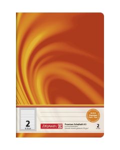 Brunnen Schulheft Vivendi A5 14 Liniensysteme Kontrastlineatur Lin 2 orange 16 Blatt
