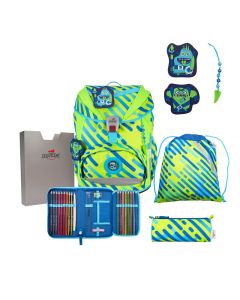 DerDieDas Schulranzen Set ErgoFlex Exklusiv Neon Monster 5-tlg.