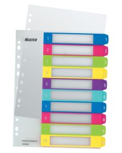 Leitz Register WOW bedruckbar 1-10 farbig