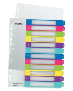 Leitz Register WOW bedruckbar 1-12 farbig