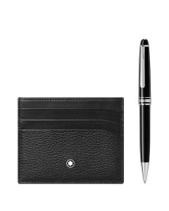 Montblanc Meisterstück Platinum Classique Kugelschreiber mit Soft Grain Etui 6cc im Set