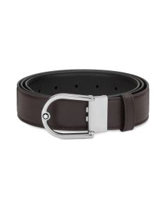 Montblanc Gürtel mit hufeisenförmiger Schließe Ebenholz/Schwarz 35 mm
