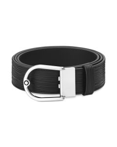 Montblanc Gürtel mit hufeisenförmiger Schließe schwarz 35 mm