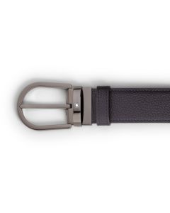 Montblanc Gürtel mit hufeisenförmiger Schließe Nachtblau/Schwarz 35 mm
