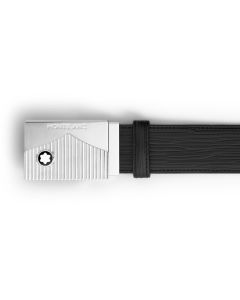 Montblanc Gürtel mit Meisterstück Schildschließe in Vintage-Palladium-Finish schwarz 35 mm