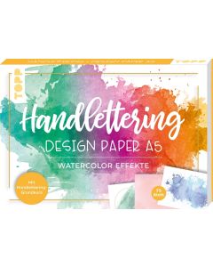 TOPP Kreativpaper: Handlettering Design Paper Block Watercolor Effekte A5