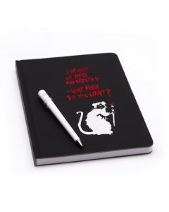Pininfarina Notizbuch Ruled Banksy Rat Black liniert mit Primina