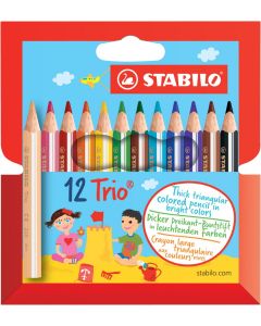STABILO Farbstift Mini Trio dick im 12er Etui 