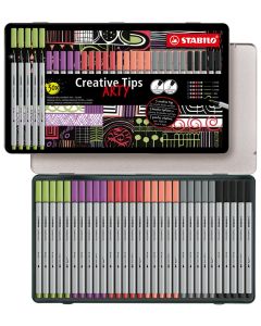 STABILO Multi-Liner ARTY Creative Tips im 30er Metalletui - Pastell Farben