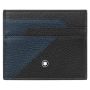 Montblanc Soft Grain Geometry Etui 6cc schwarz-blau Frontansicht